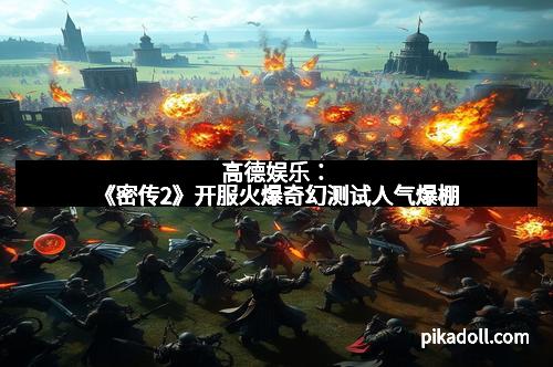 高德娱乐:《密传2》开服火爆奇幻测试人气爆棚